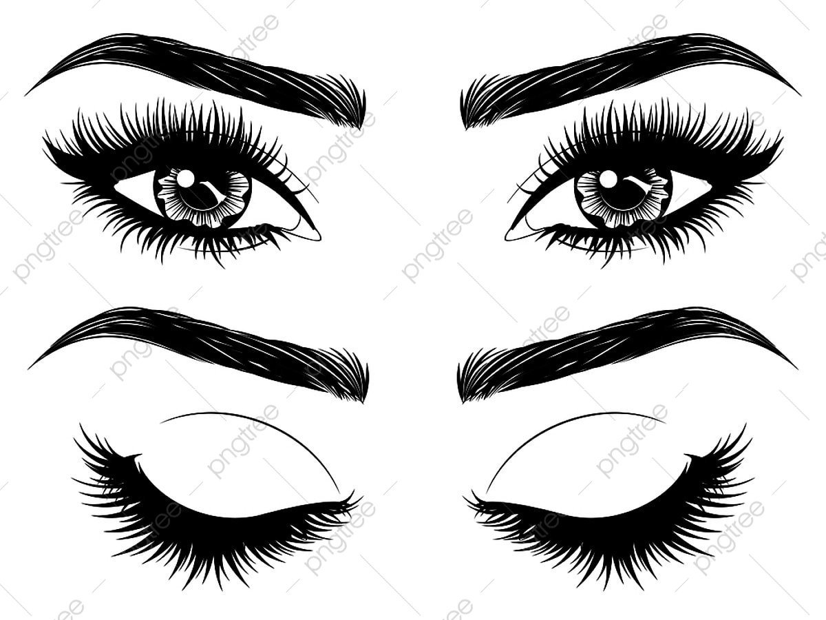 Эскиз бровей на белом фоне