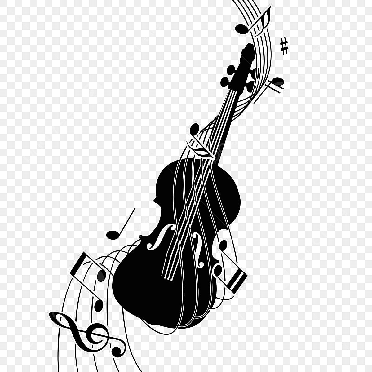 Силуэт скрипки на прозрачном фоне