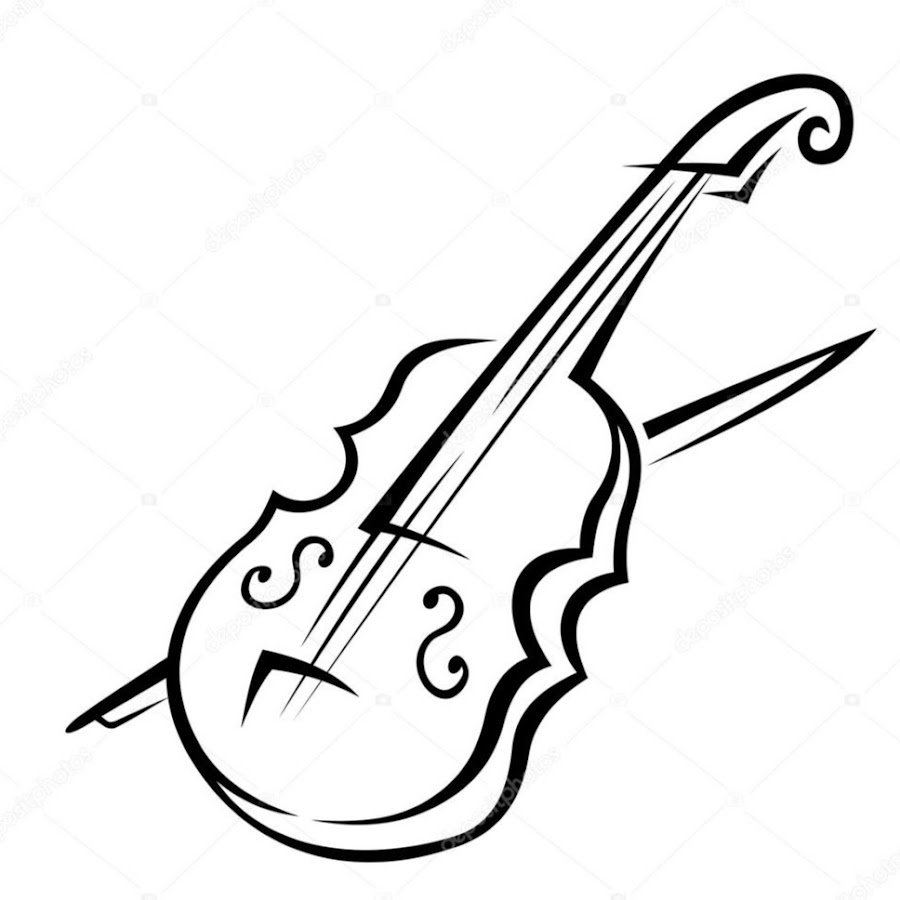 Контур скрипки со смычком