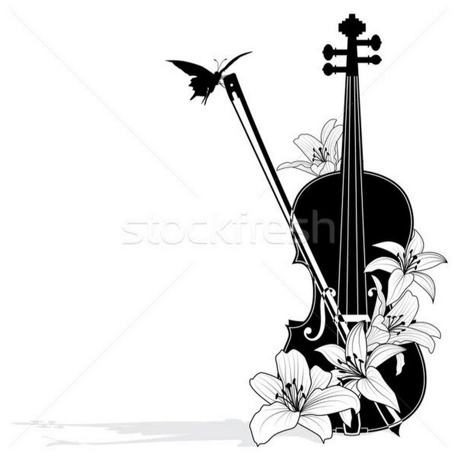 Стилизованная скрипка на белом фоне