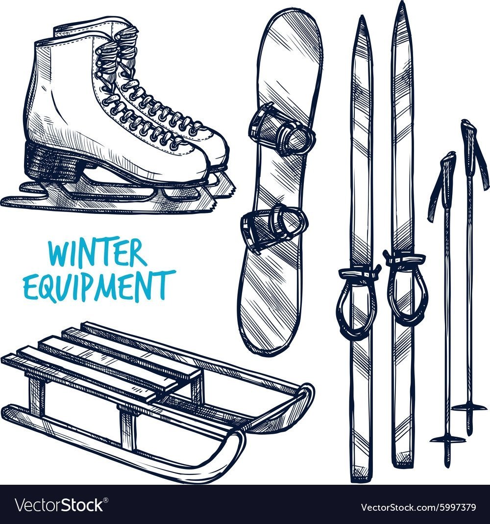 Лыжник горы вектор