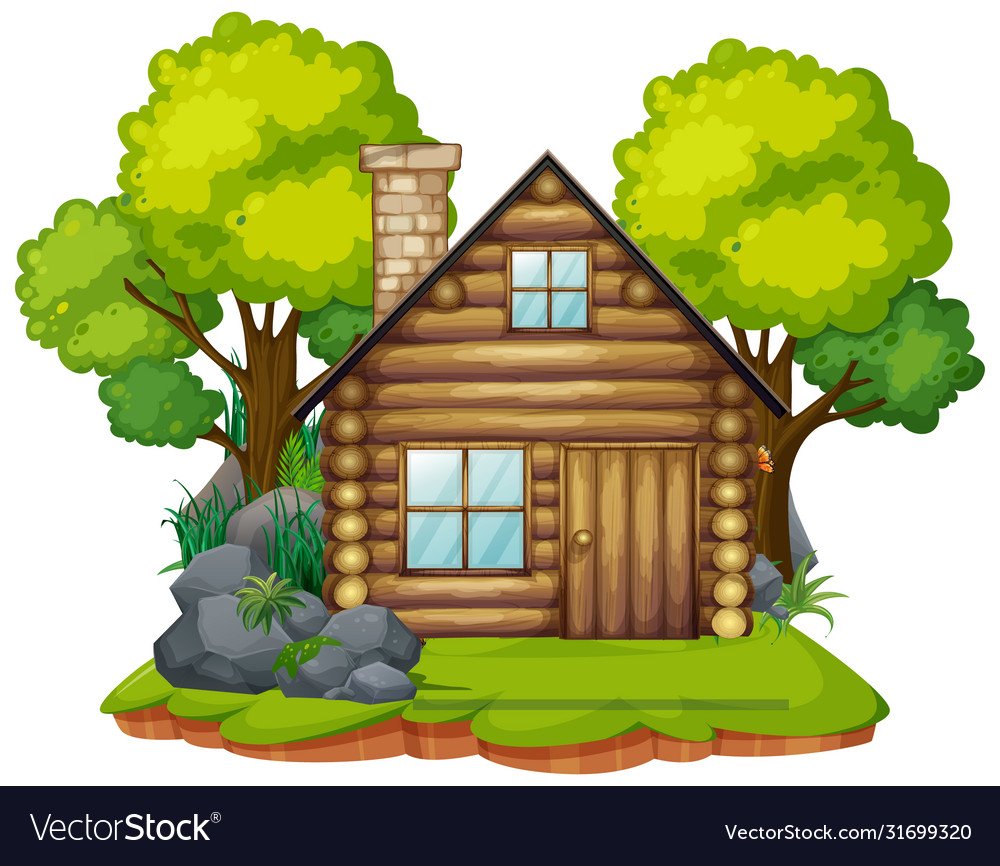 Дом деревянный вектор Постер