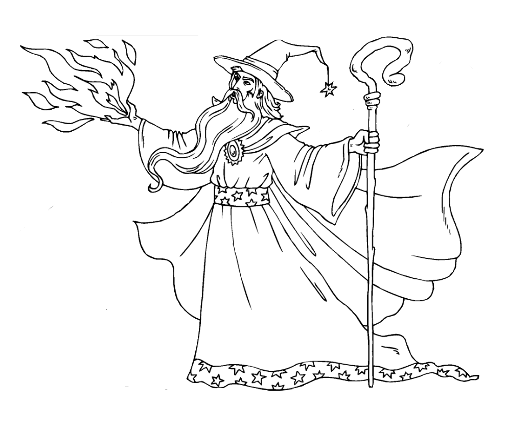 Волшебник раскраска