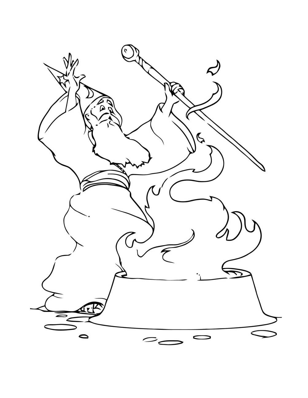 Раскраска маг волшебник