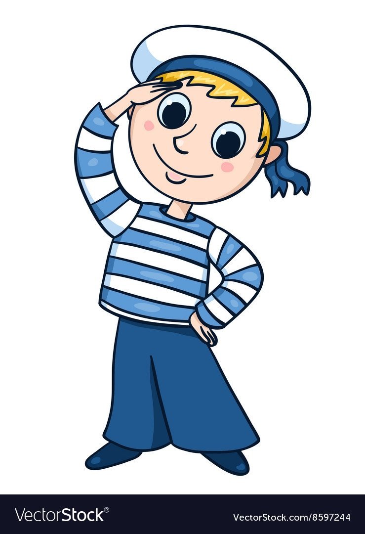 Моряки на корабле вектор