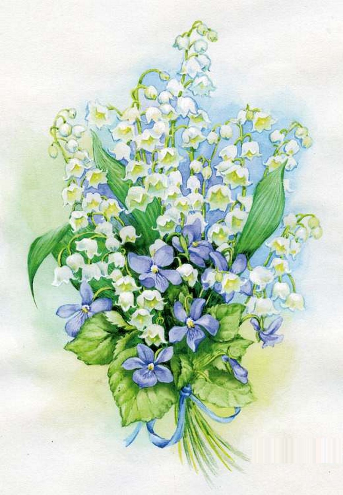 Ландыши акварелью