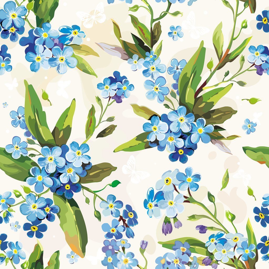 Ткань с незабудками