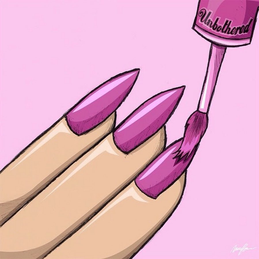 Силуэт девушки на ногтях