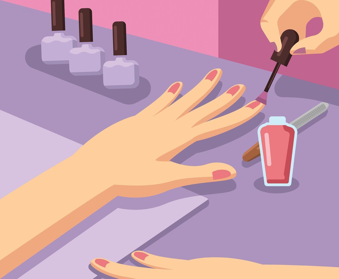 Мультяшные девушки с маникюром