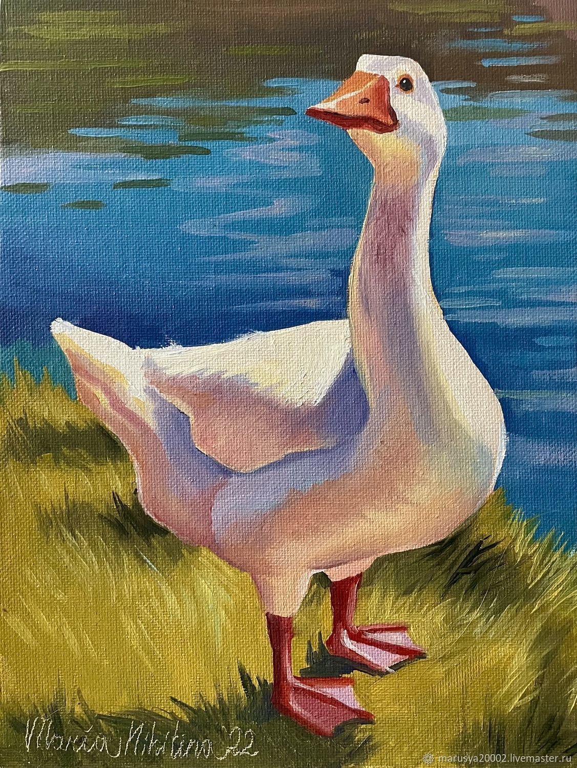 Гуси живопись желтые