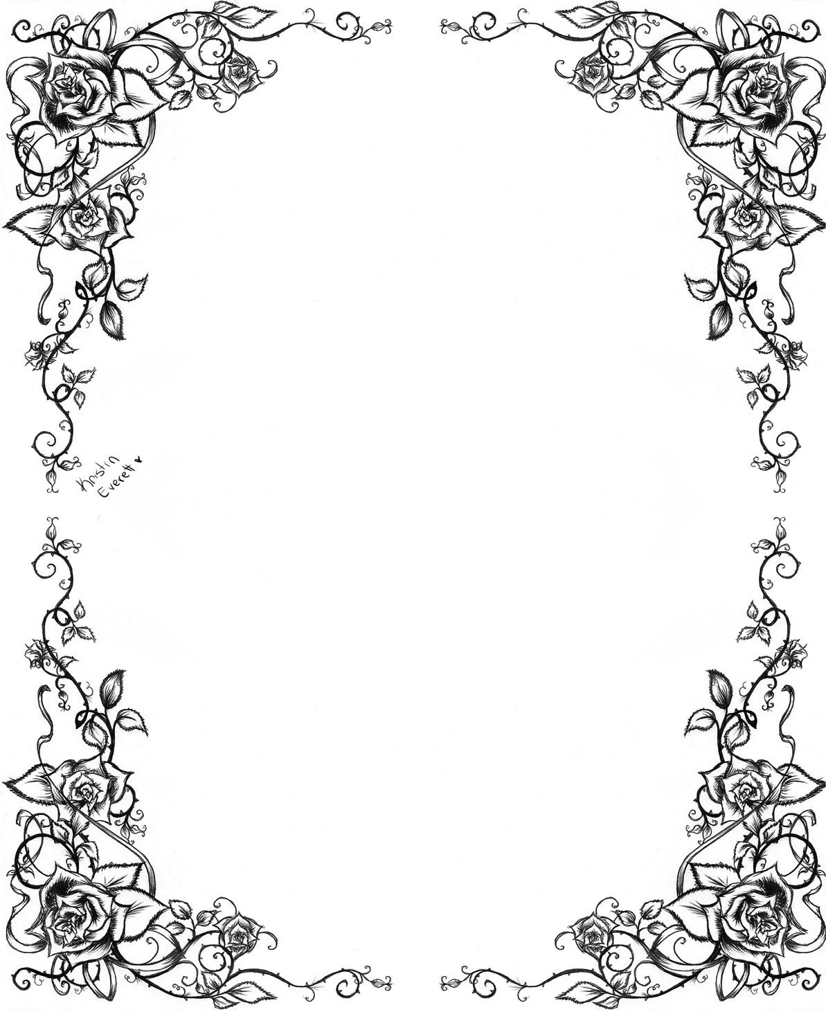 Рамка для текста черно-белая