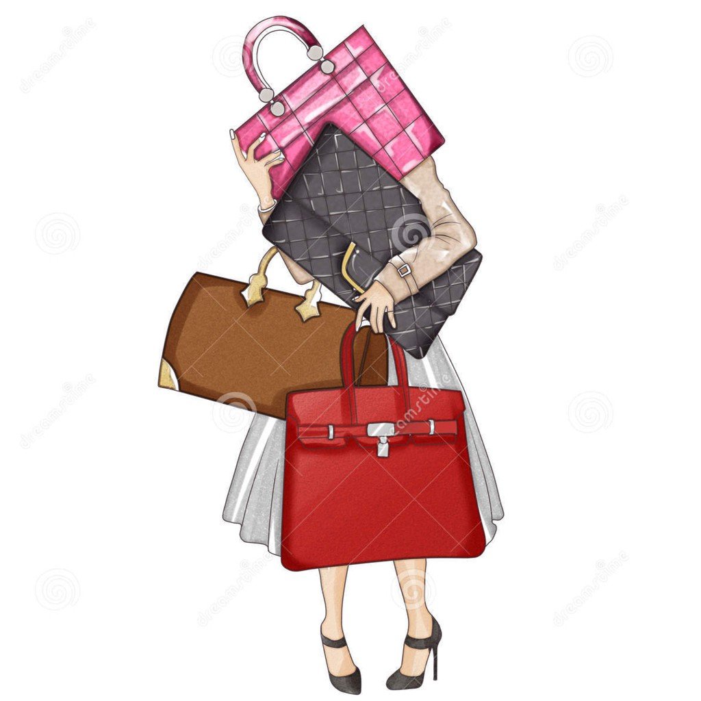 Фэшн иллюстрация сумка