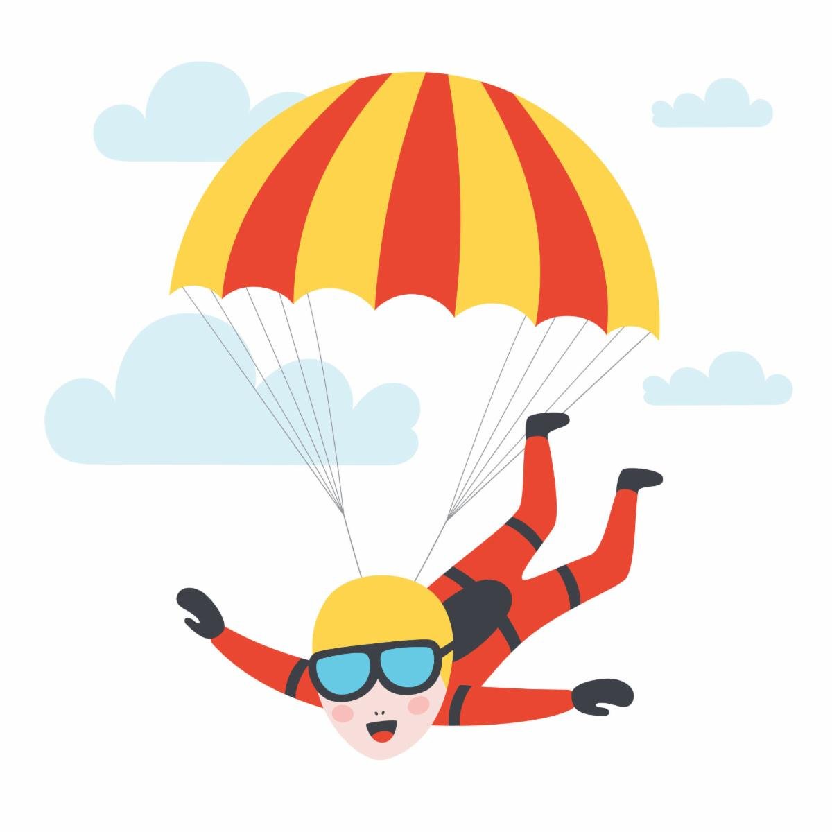 Смешной парашютист рисунок