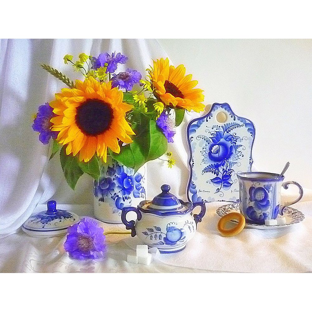 Алмазная мозаика Подсолнухи 40х50