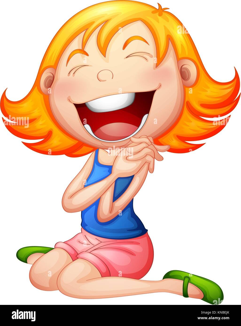 Мультяшная девочка смеется