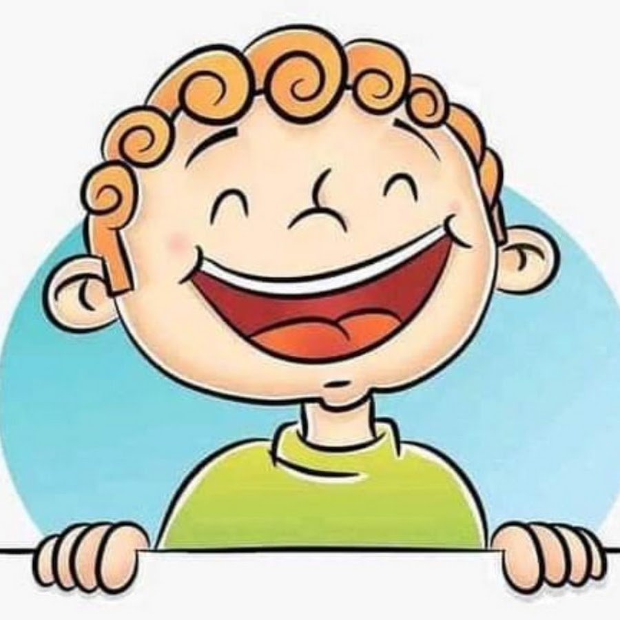 Мультяшный мальчик смеется