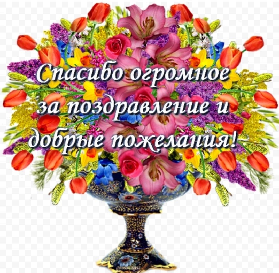 Спасибо большое за поздравления