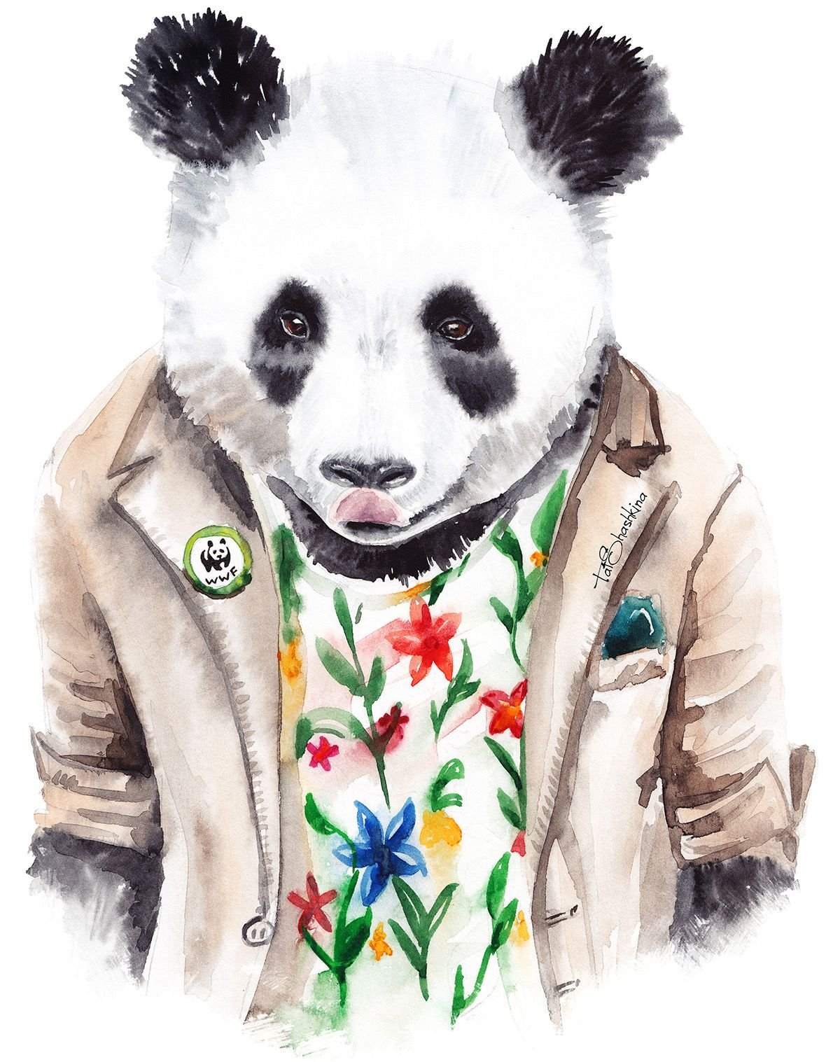 Панда в очках