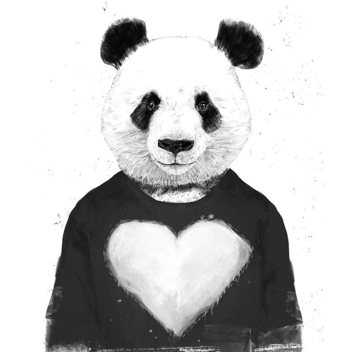 Панда с сердечком