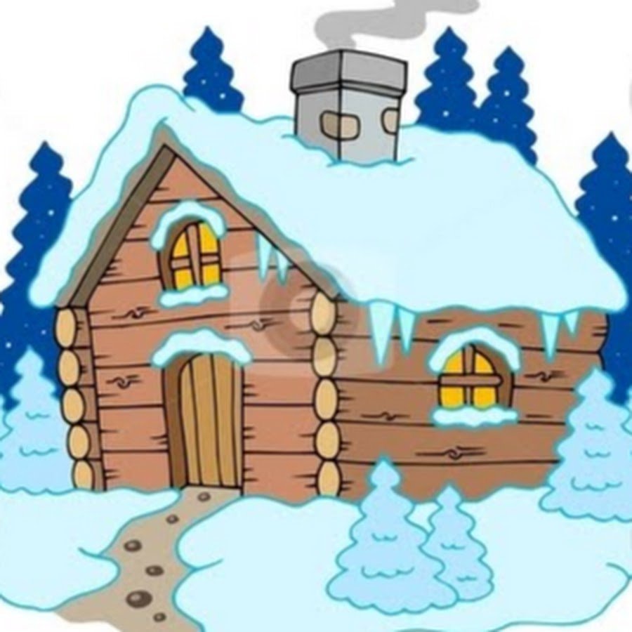 Избушка зимой для детей