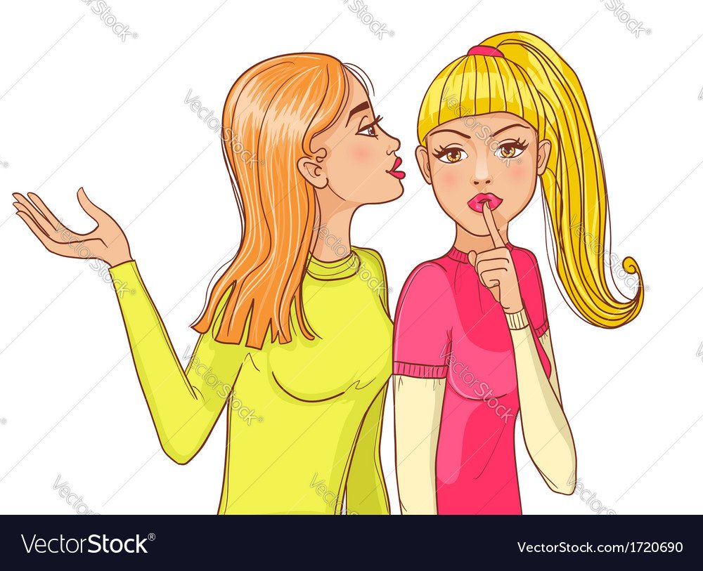 Девушки шепчутся рисунок