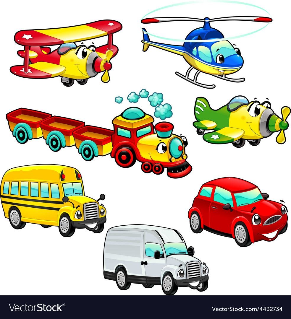 Транспорт клипарт карточки