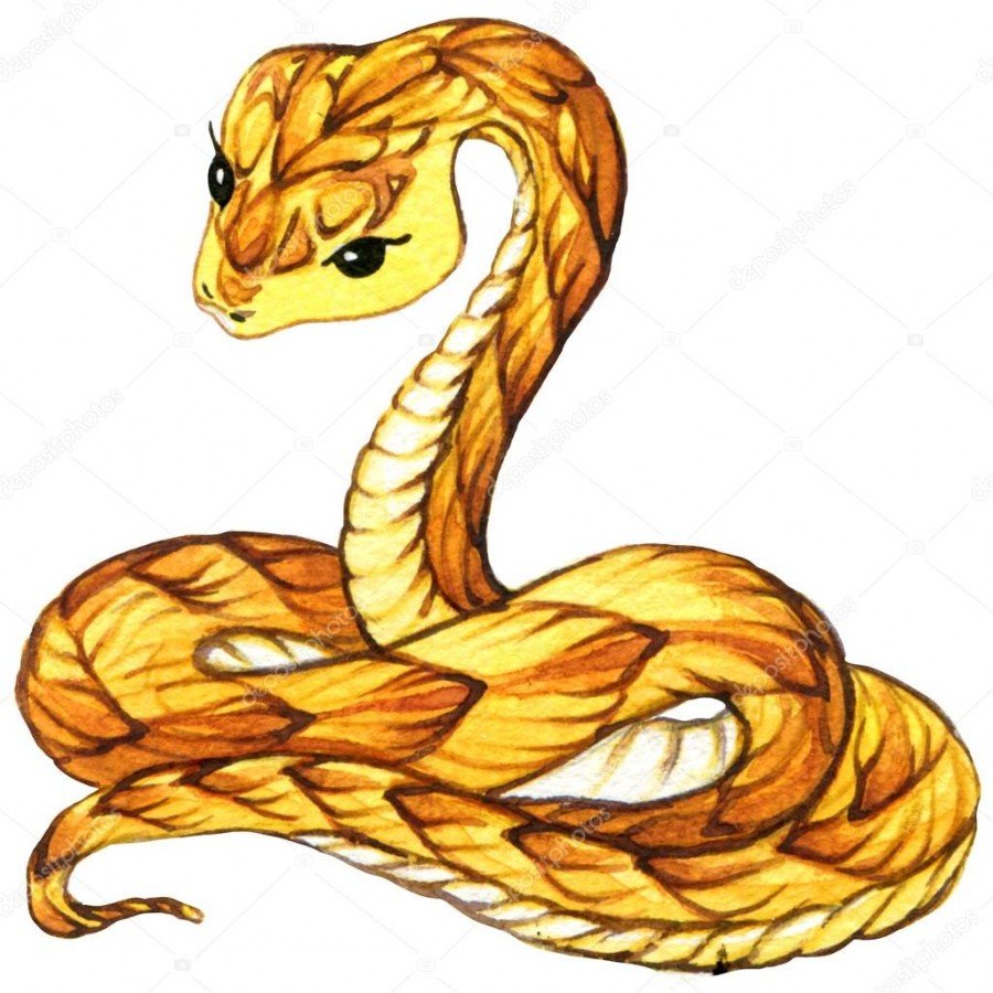 Змея мультяшная желтая