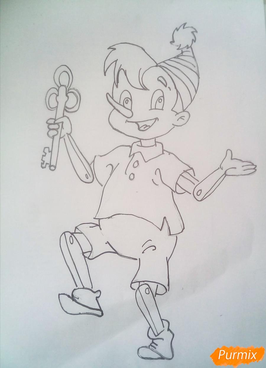 Буратино. Раскраска.