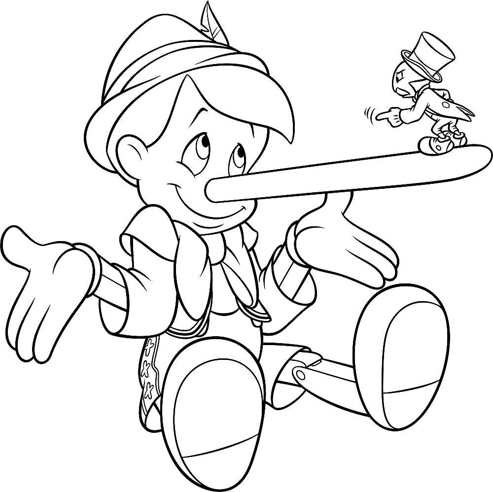 Буратино раскраска для детей