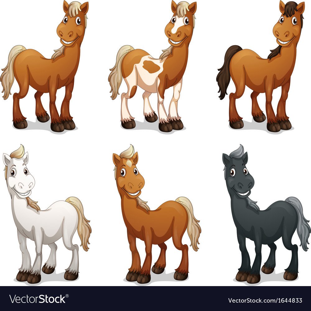 Несколько лошадки мультяшные