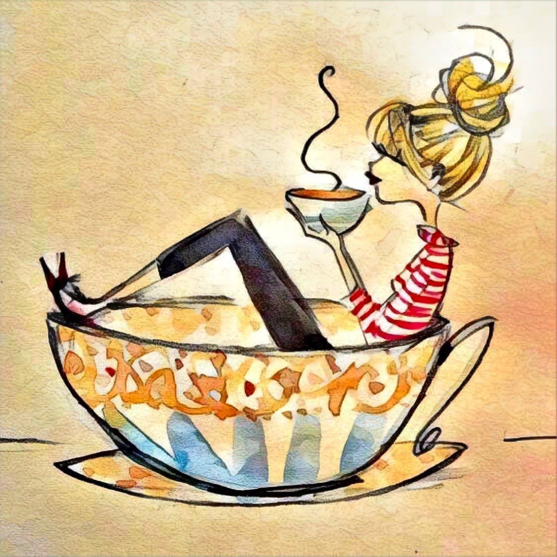 Открытки с чашечкой чая