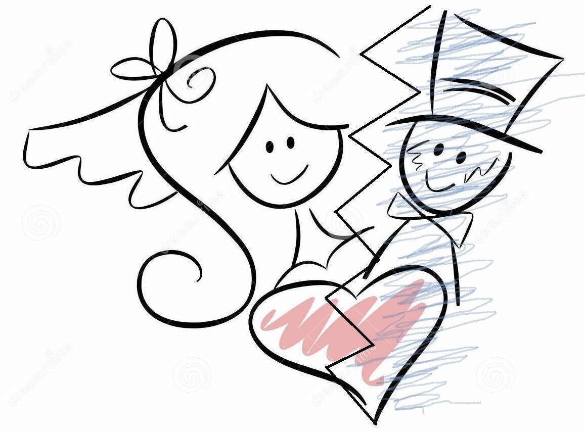 Нарисованные человечки жених и невеста