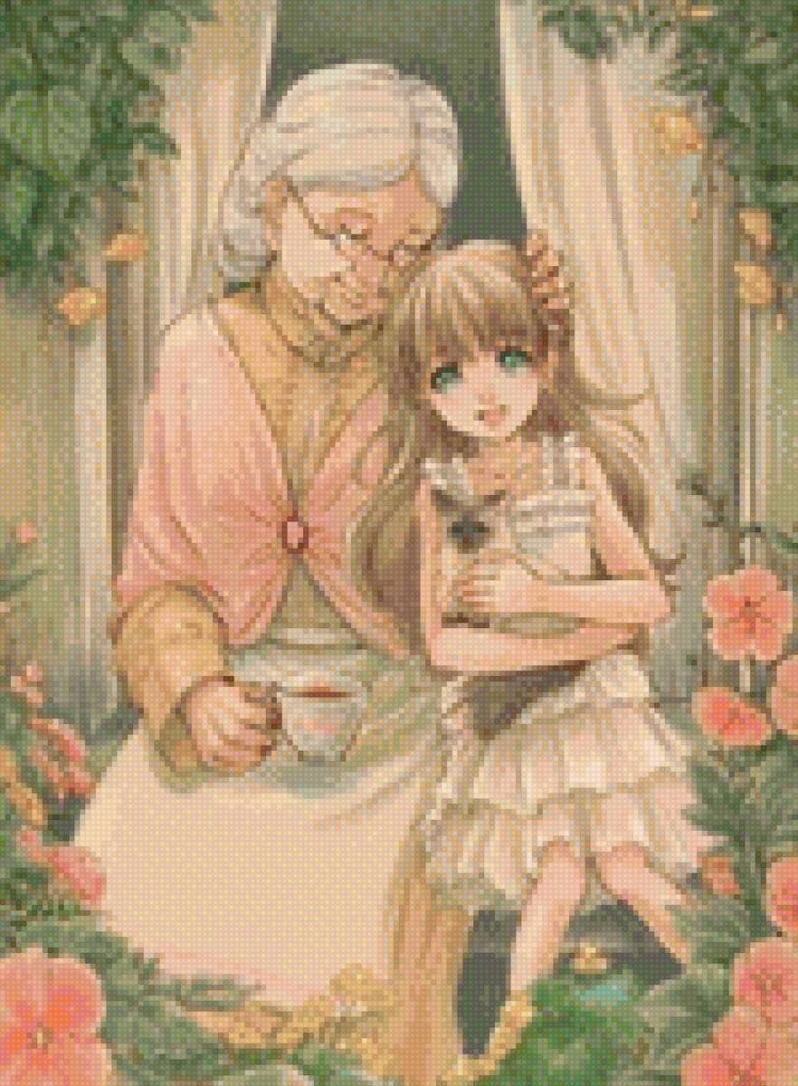 Аниме бабушка и внучка