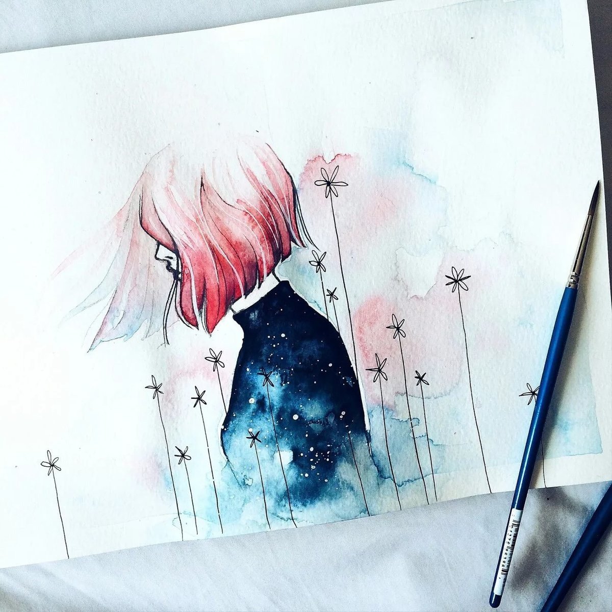 Маленькие рисунки акварелью