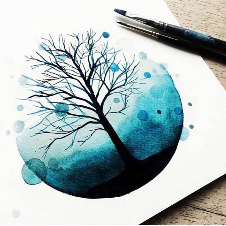 Рисунки акварелью простые