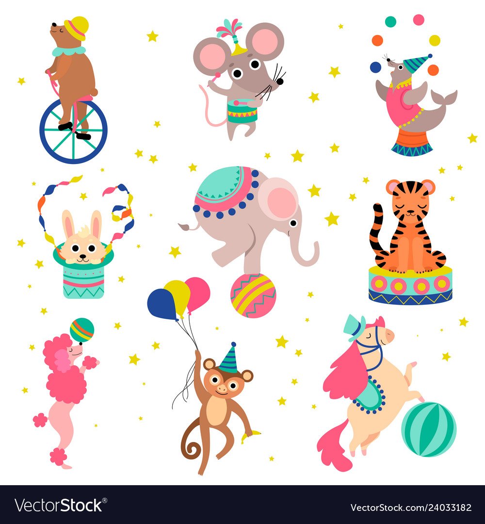 Векторные изображения животных цирка