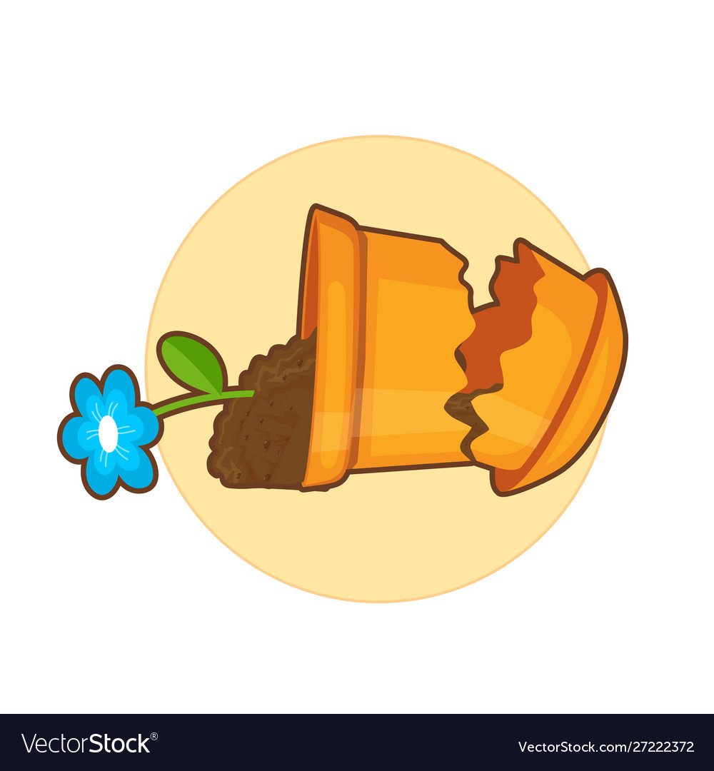 Разбитый горшок арт