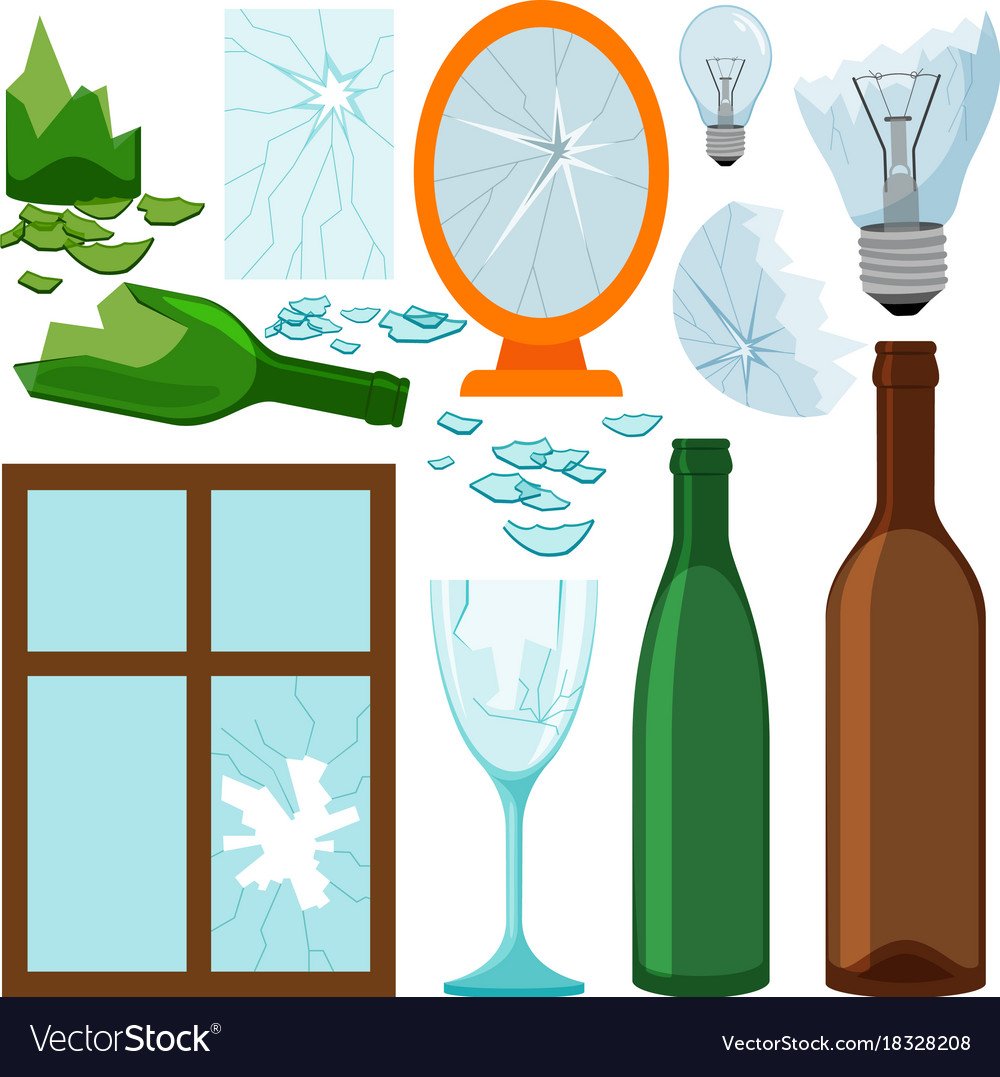 Стеклянные предметы мусора