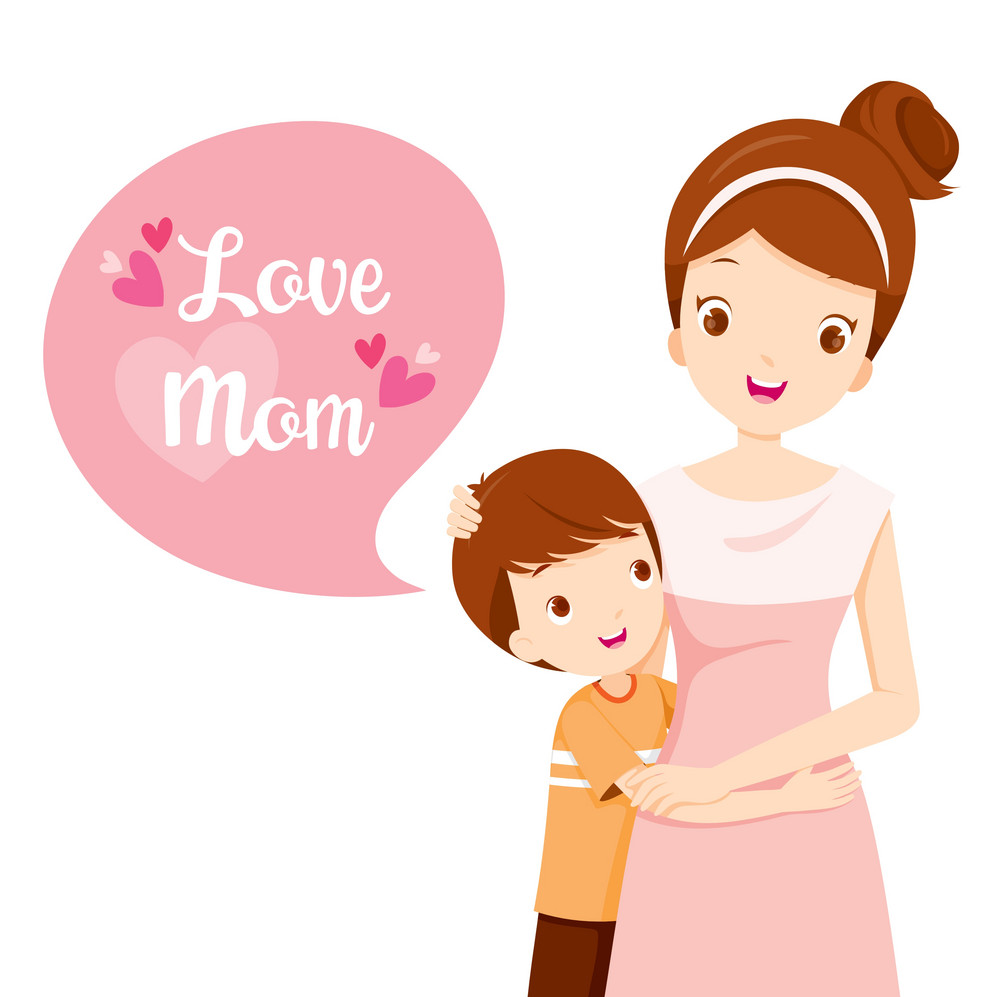 Мама и сын вектор