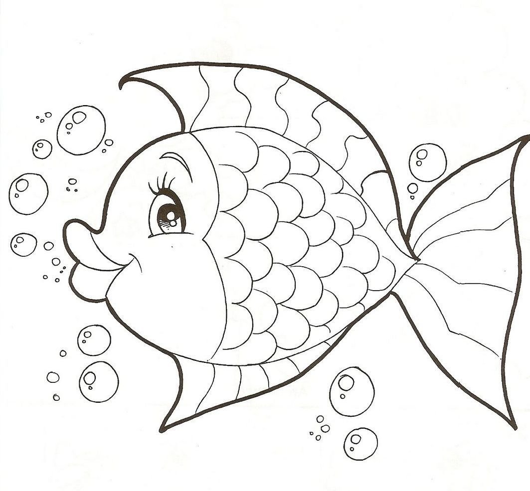 Рыбка раскраска для детей