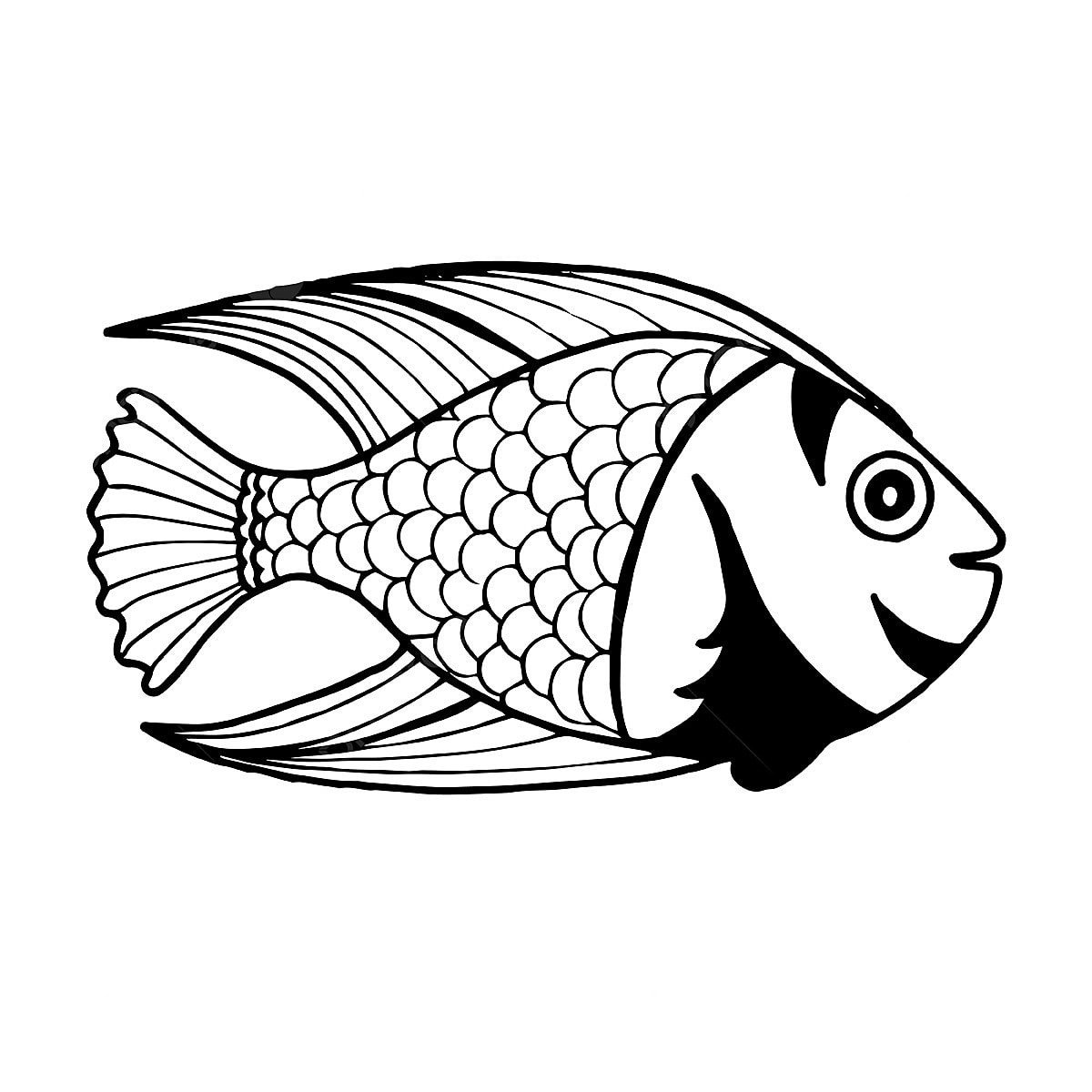 Черно белое изображение рыбы