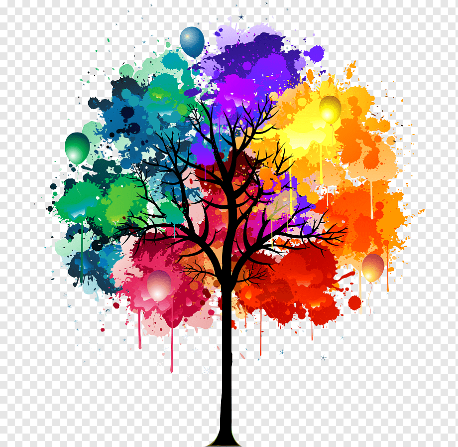 Красивое цветное дерево