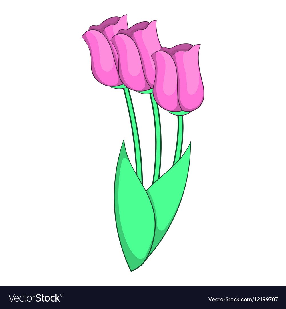 Тюльпан в мультяшном стиле