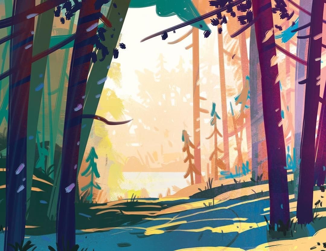 Пейзаж в диджитале простой