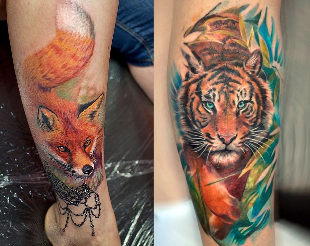 Лисенок лежит на спине