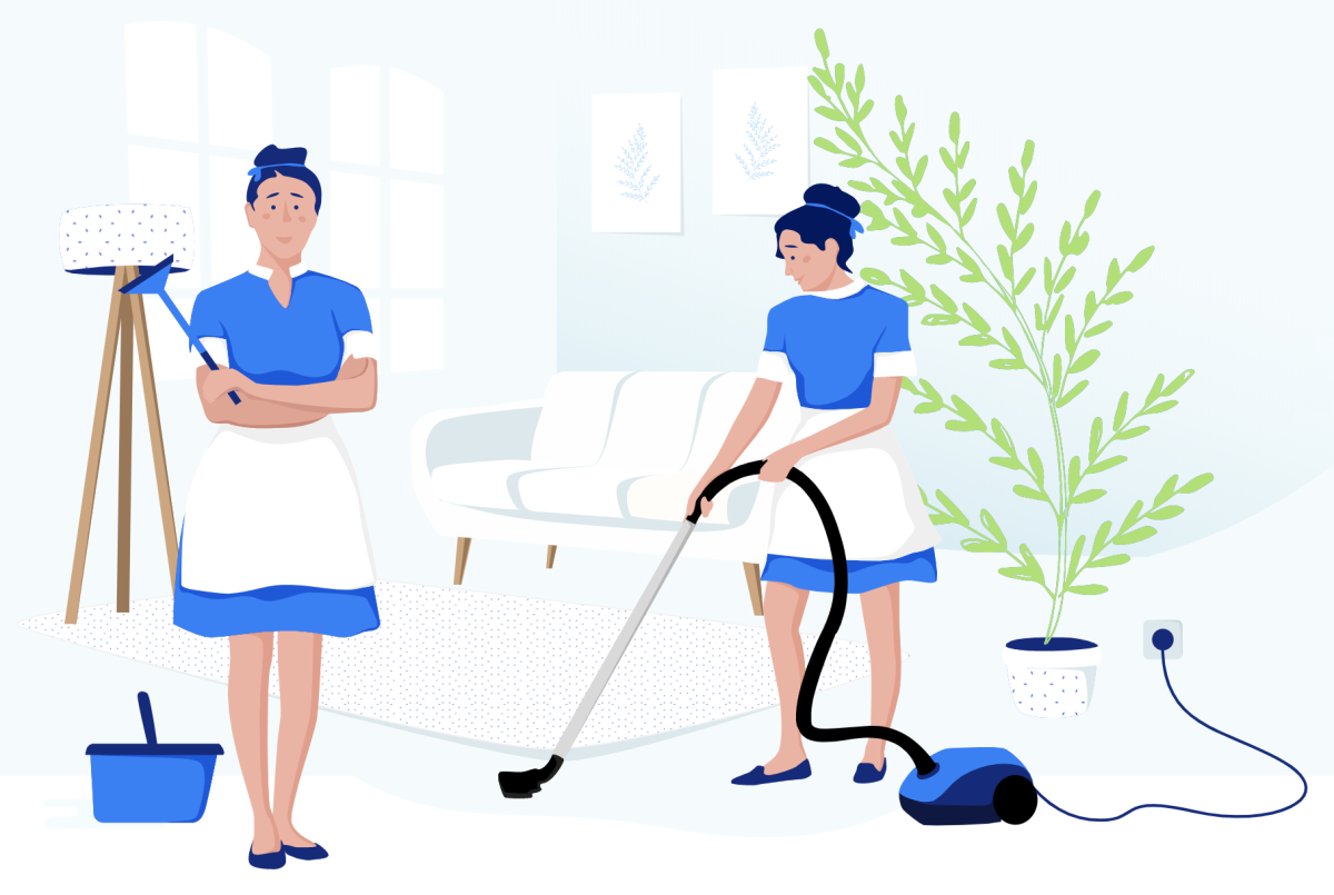 Уборка иллюстрация