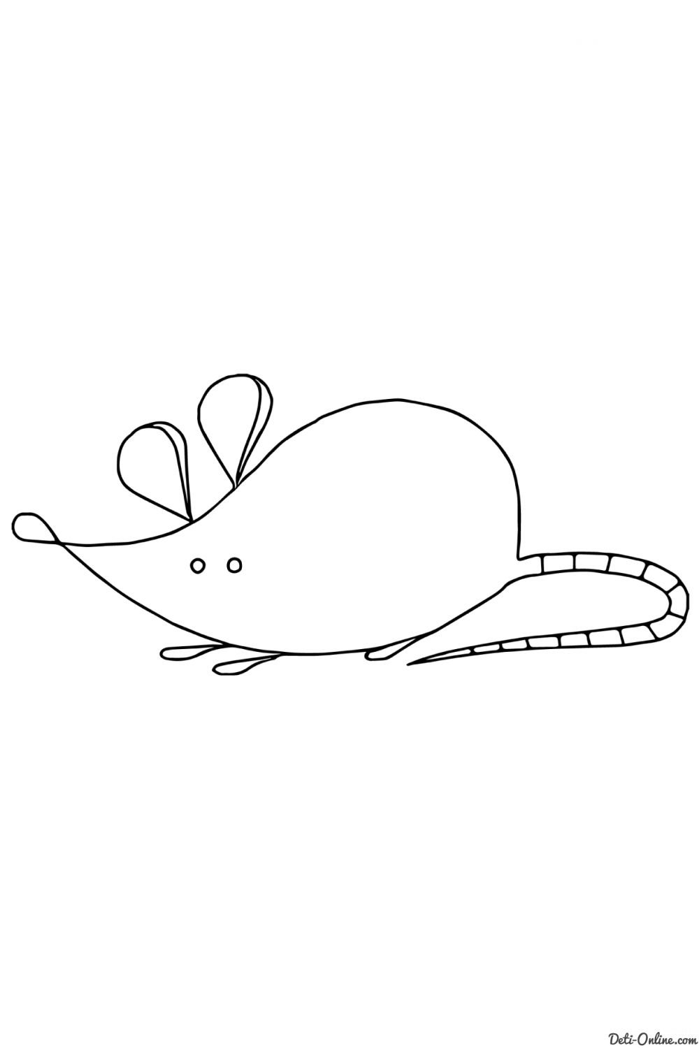Мышка раскраска для малышей