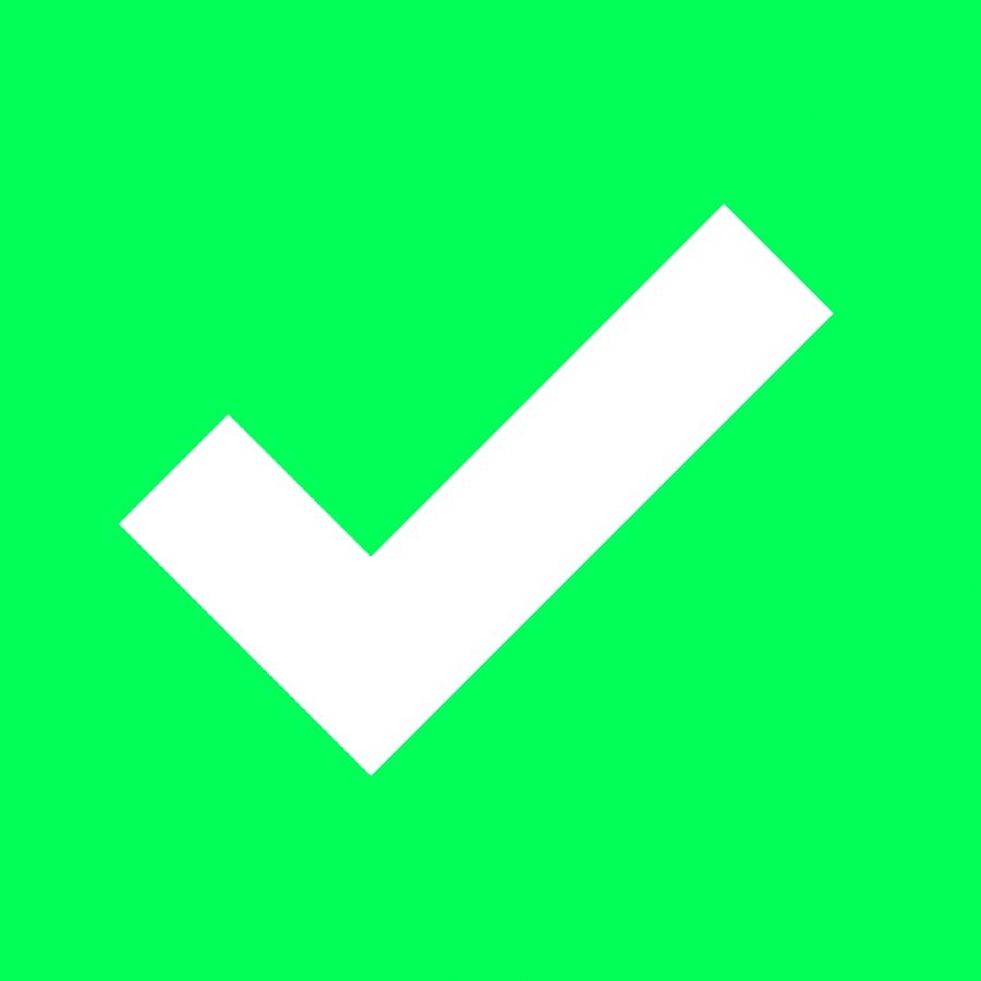 Белая галочка в зеленом квадрате