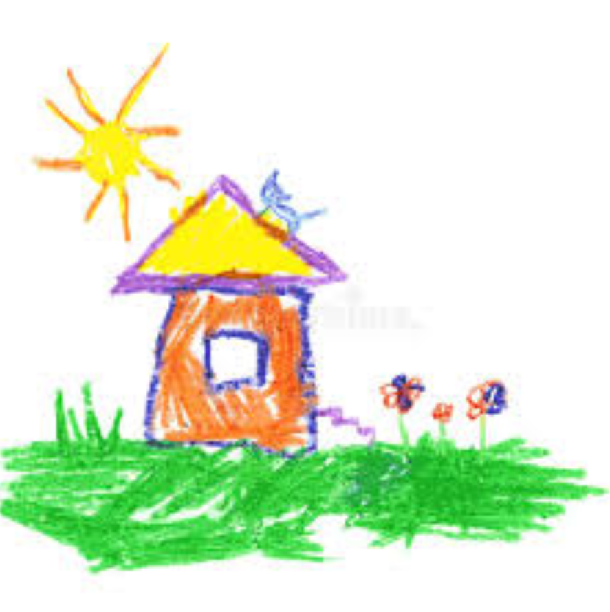 Рисование домик для солнышка с малышами