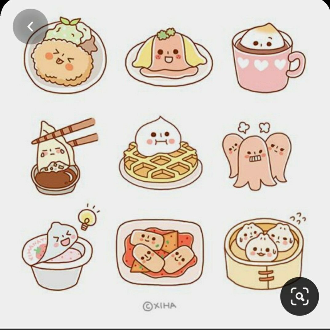 Наклейки еда милые